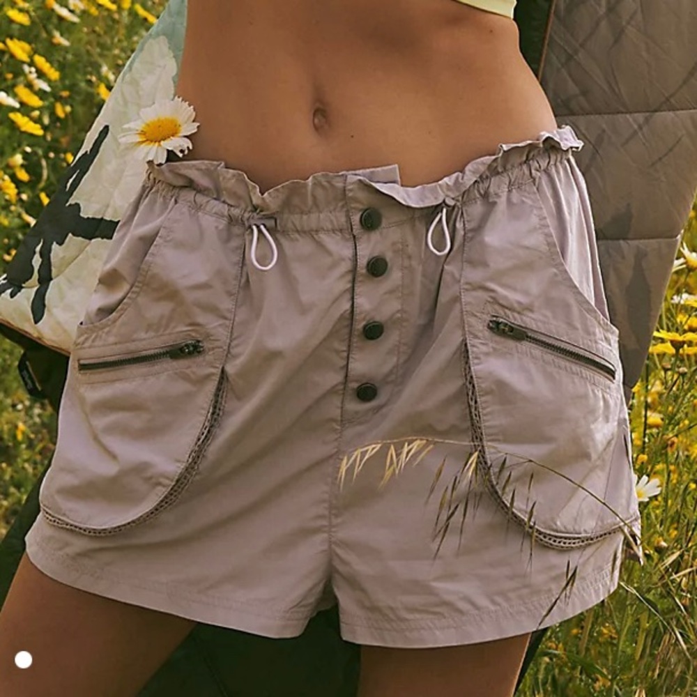 Free People Movement Off The Grid Solid Shorts Purple Grey Muave